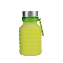 Load image into Gallery viewer, 550ml Portable Silicone Collapsible Water Bottle with Carabiner for Sports Outdoor Travel Telescopic Bottle Collapsible Kettle