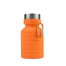 Load image into Gallery viewer, 550ml Portable Silicone Collapsible Water Bottle with Carabiner for Sports Outdoor Travel Telescopic Bottle Collapsible Kettle